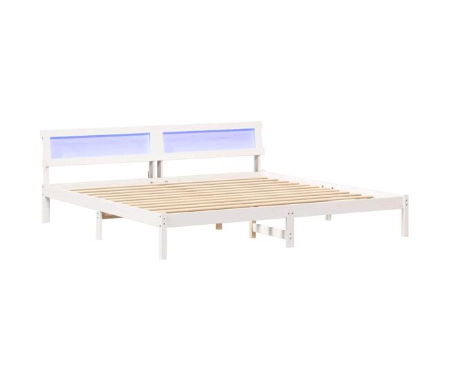 Estrutura da cama de casal simple com cabeceira branco 180 x 200 cm