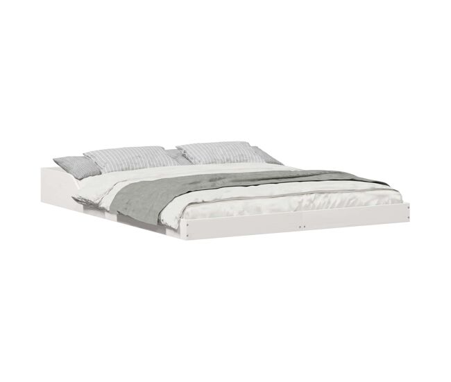 Estrutura de cama de casal simple - branco 160 x 220 cm