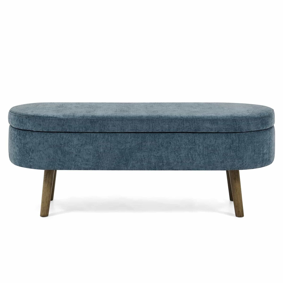 Banco com espaço de arrumação multifuncional 110 x 40 x 42 cm - tecido de chenille macio, pés de madeira, estrutura em madeira maciça, 20 l de