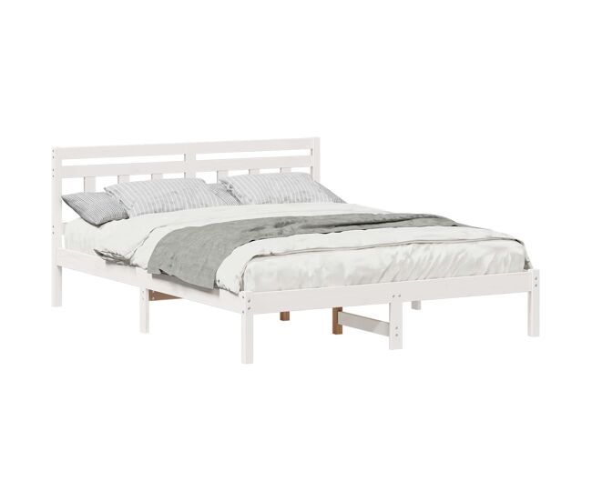 Estrutura de cama de casal simple - branco 160 x 200 cm
