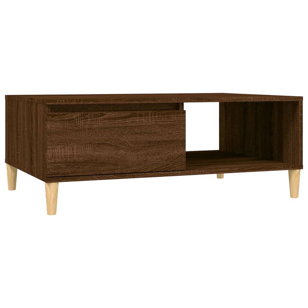 Mesa de centro, mesa baixa, 90x60x35 cm derivados madeira carvalho castanho