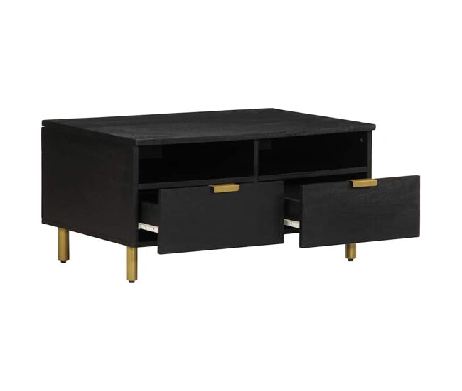 Mesa de centro, mesa baixa, 80x54x40 cm derivados de madeira preto