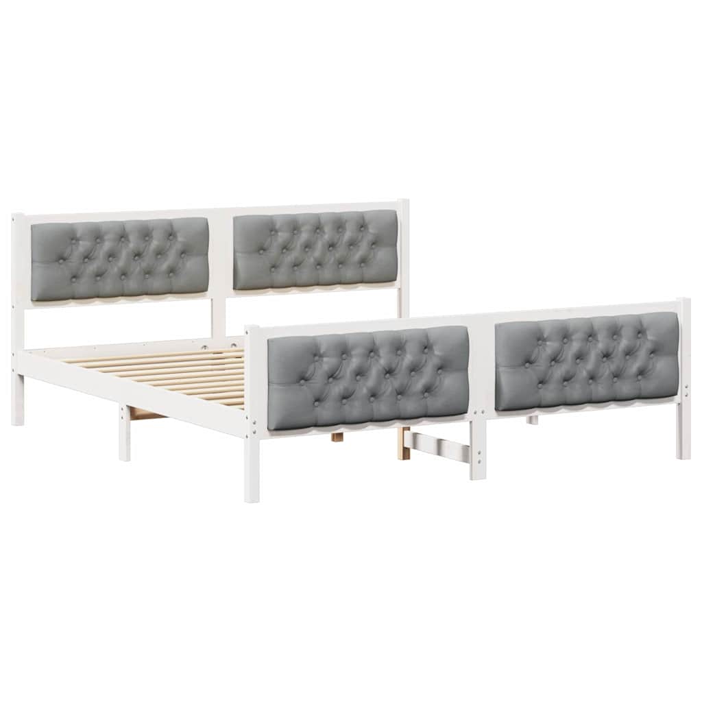 Estrutura da cama de casal simple com cabeceira cinzento-claro 180 x 200 cm