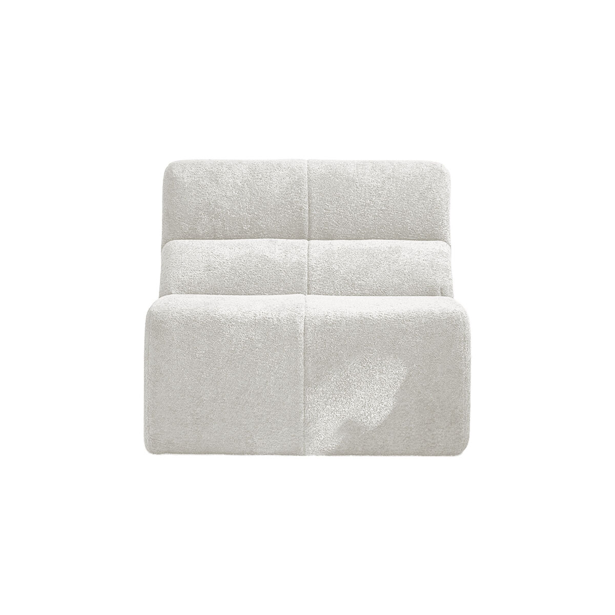 Sofá individual - veludo macio estilo nuvem, elegante e confortável - branco
