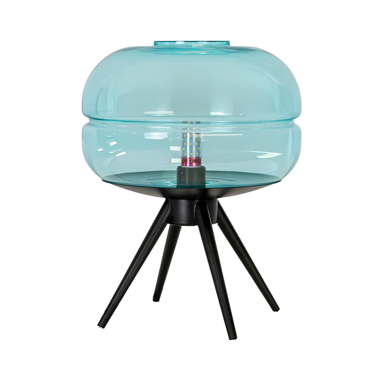 The lumine candeeiro de mesa em vidro e aço