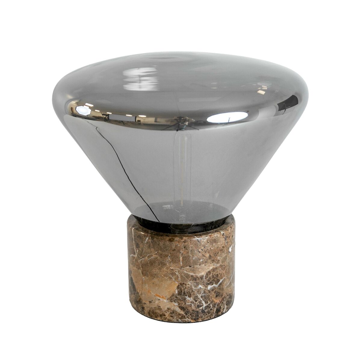 The lumine candeeiro de mesa em vidro e mármore porcelânico