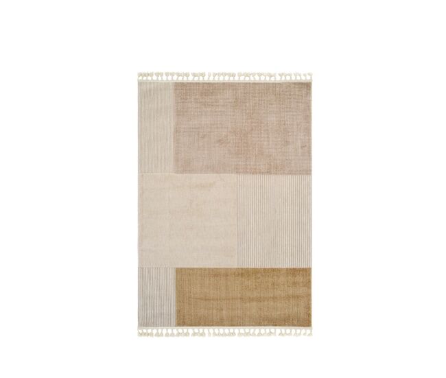 Tapete 150x220 cm, marfim/dourado