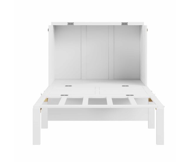 Cama dobrável de madeira 90x200 cm - com estrado - branco
