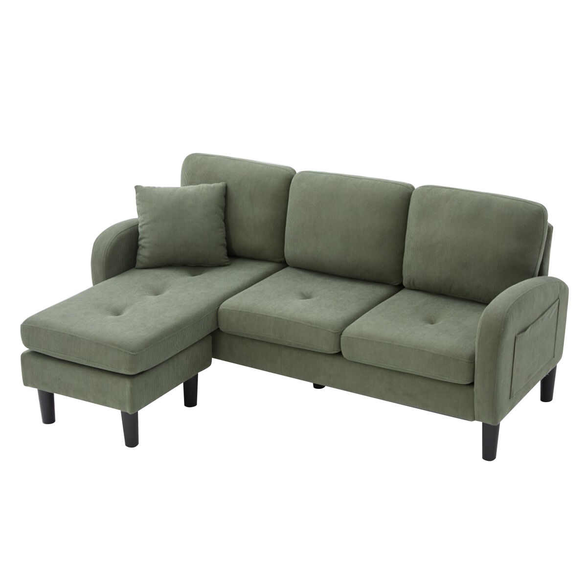 Chaise longue 3 lugares fixa reversível de tecido,bege