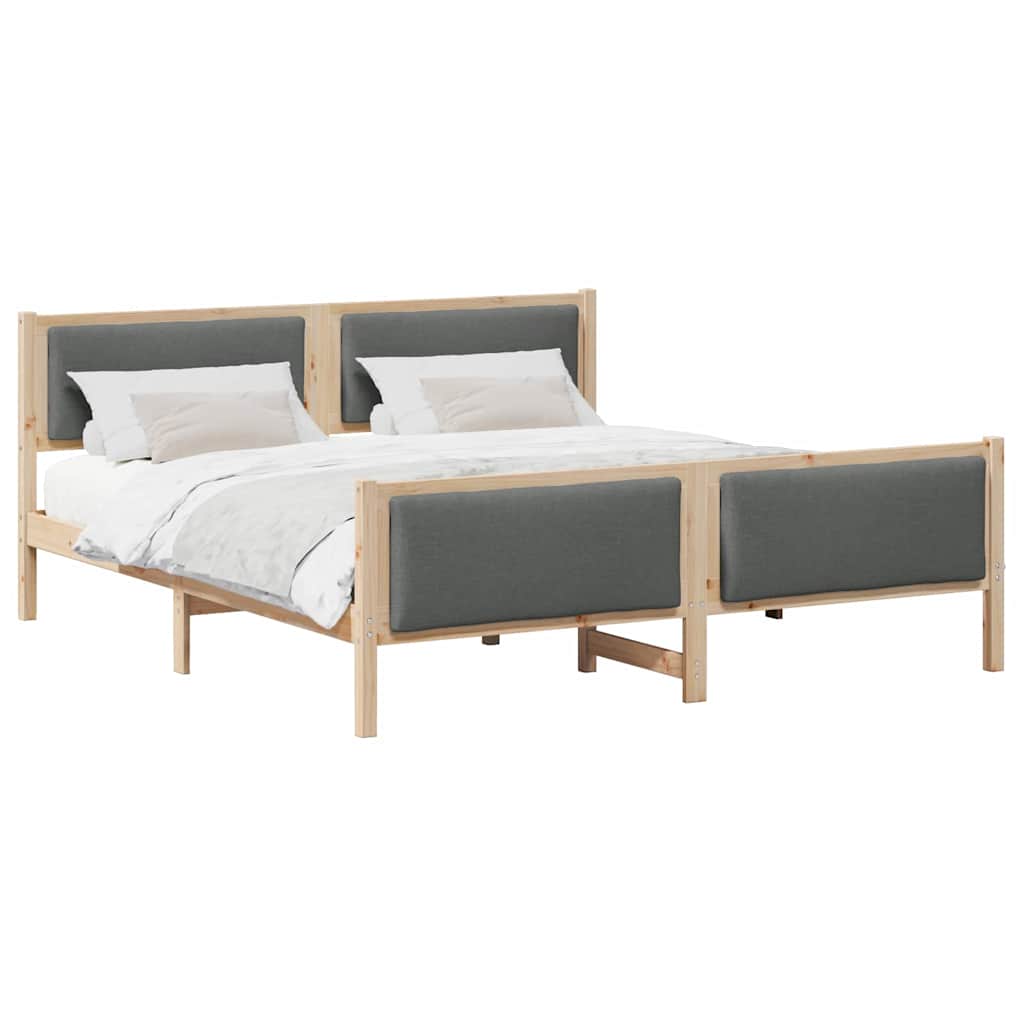 Estrutura de cama de casal moderno - cinza escuro 200 x 200 cm tecido