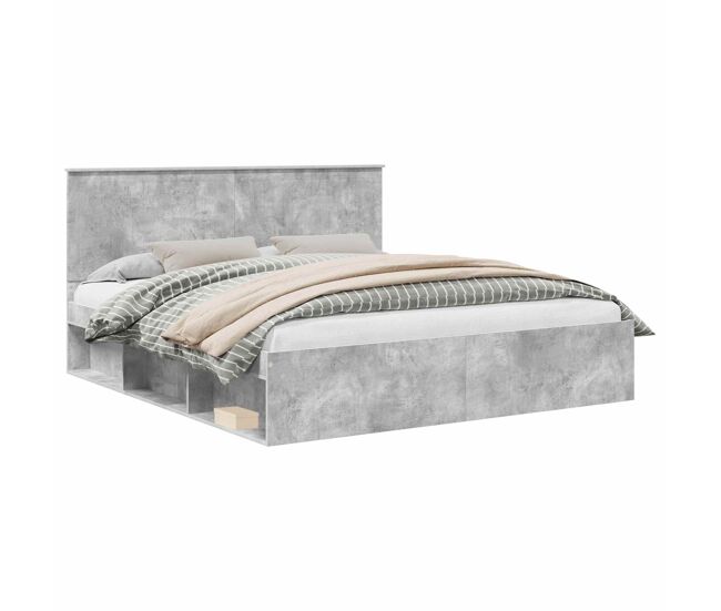 Estrutura de cama de casal para adultos com cabeceira concreto 180 x 200 cm