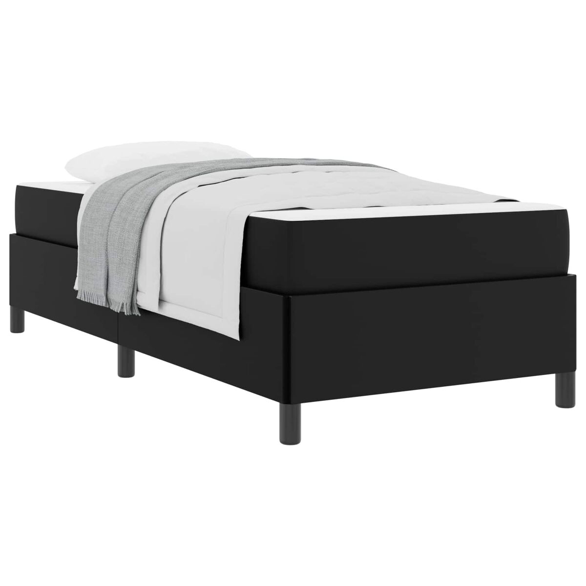 Estrutura de cama de solteiro para adultos com colchão preto 90 x 200 cm tecido