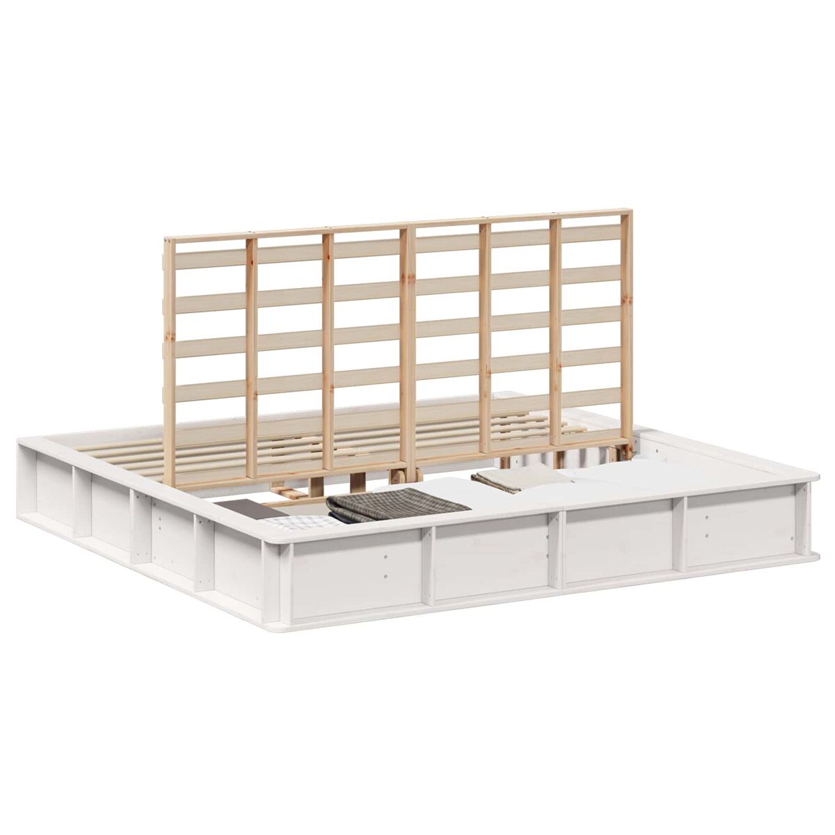 Estrutura de cama de casal simple king size - branco 200 x 200 cm
