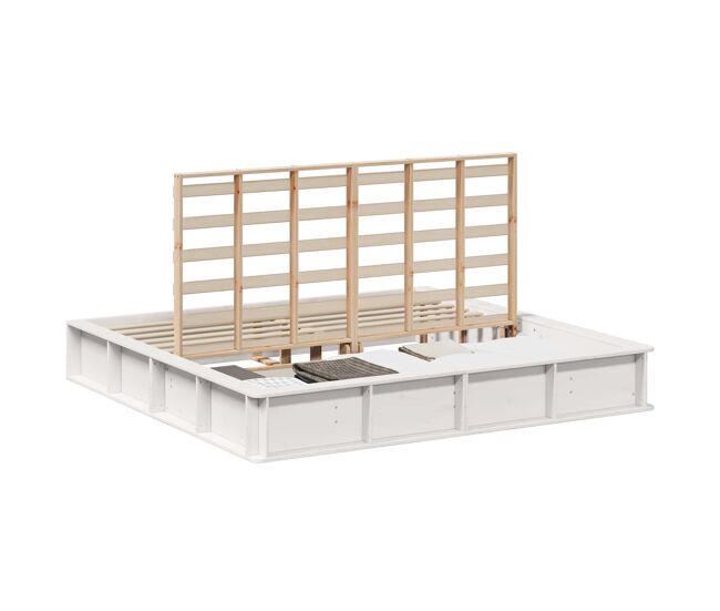 Estrutura de cama de casal simple king size - branco 200 x 200 cm