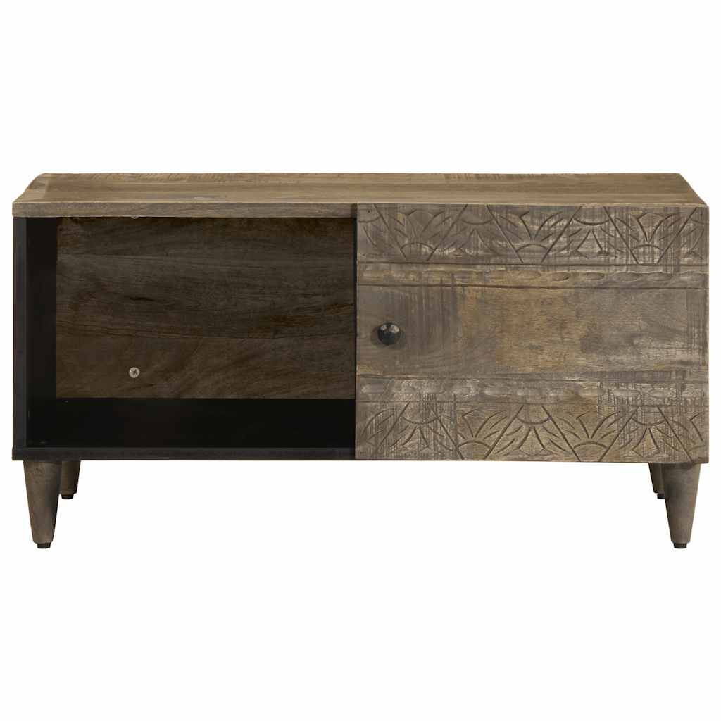 Mesa de centro, mesa baixa, cinzento claro 80x50x40 cm madeira mangueira maciça