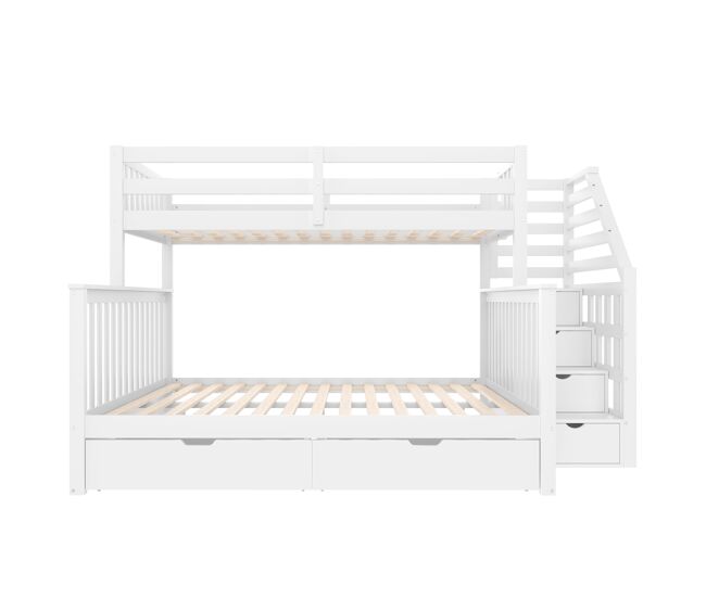 Beliche 90x200 cm - com gavetas, arrumação, multifuncional, sem colchão, branco
