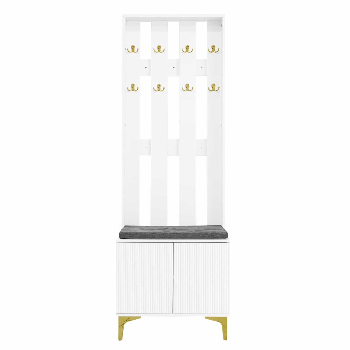 Roupeiro para sala de estar - com ganchos e sapateira - branco