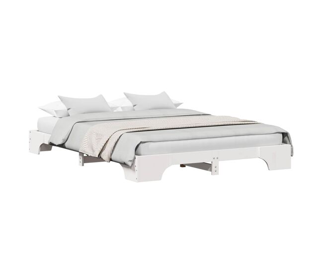 Estrutura de cama de casal simple - branco 160 x 200 cm