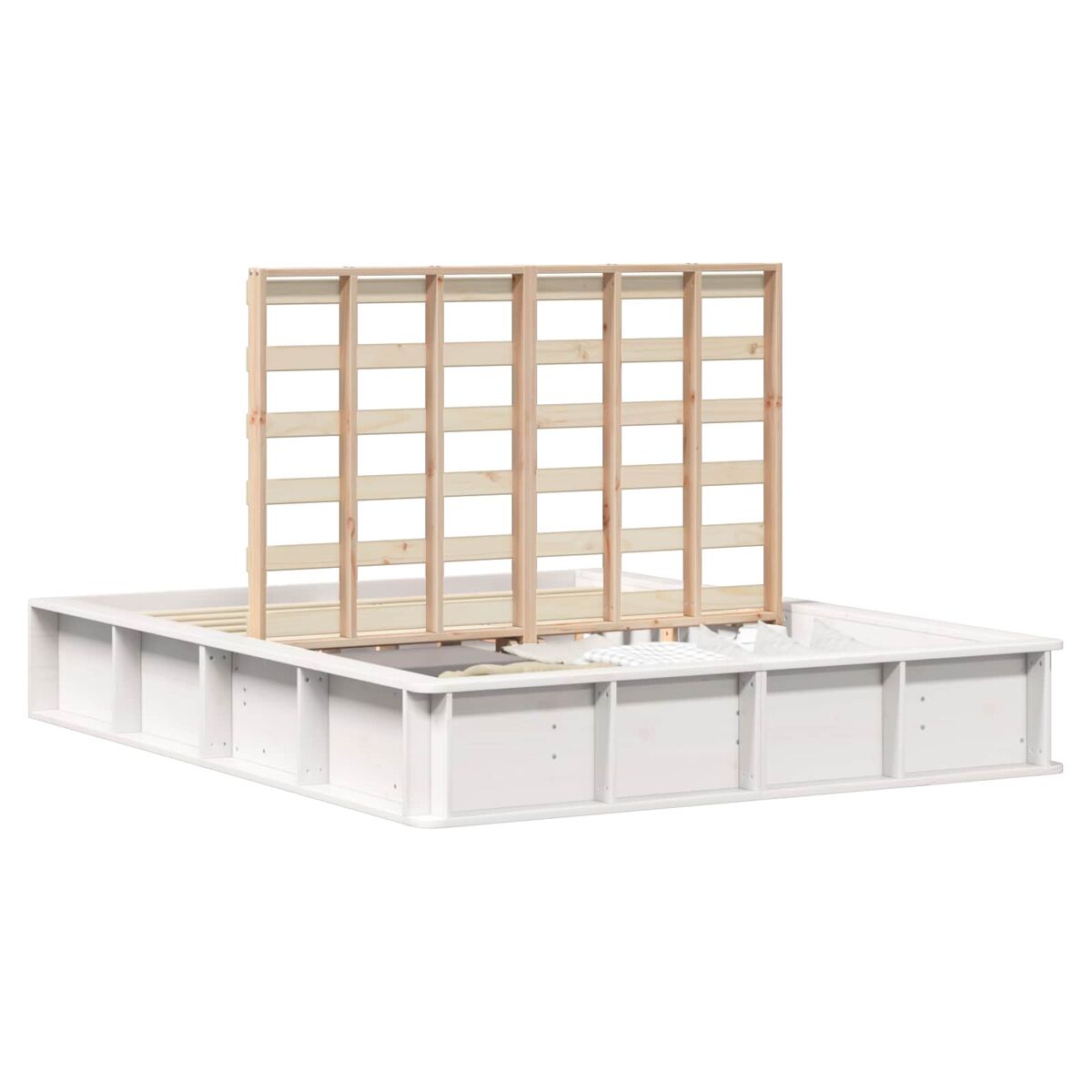 Estrutura de cama de casal simple - branco 150 x 200 cm