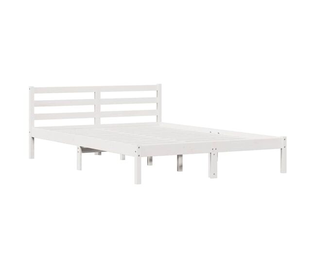 Estrutura da cama de casal simple com cabeceira branco 215,5 x 165,5 x 69,5 cm