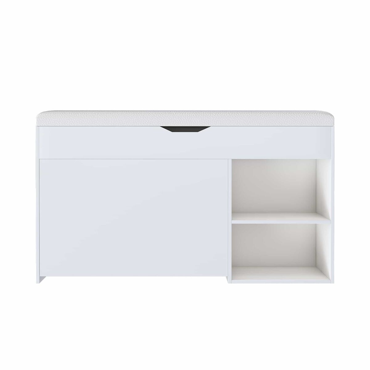 Banco para sapatos 100 x 30 x 52 cm - design moderno e minimalista, com compartimento oculto - blanc