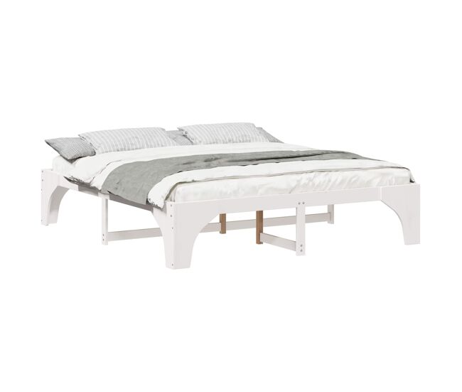 Estrutura de cama de casal simple king size - branco 200 x 200 cm