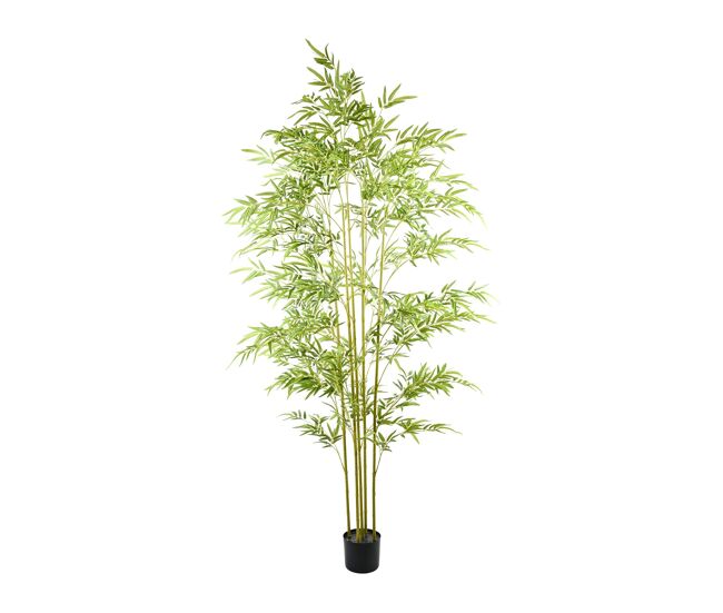 Bambu artificial de 190 cm - planta decorativa grande e realista com canas naturais, ideal para interiores