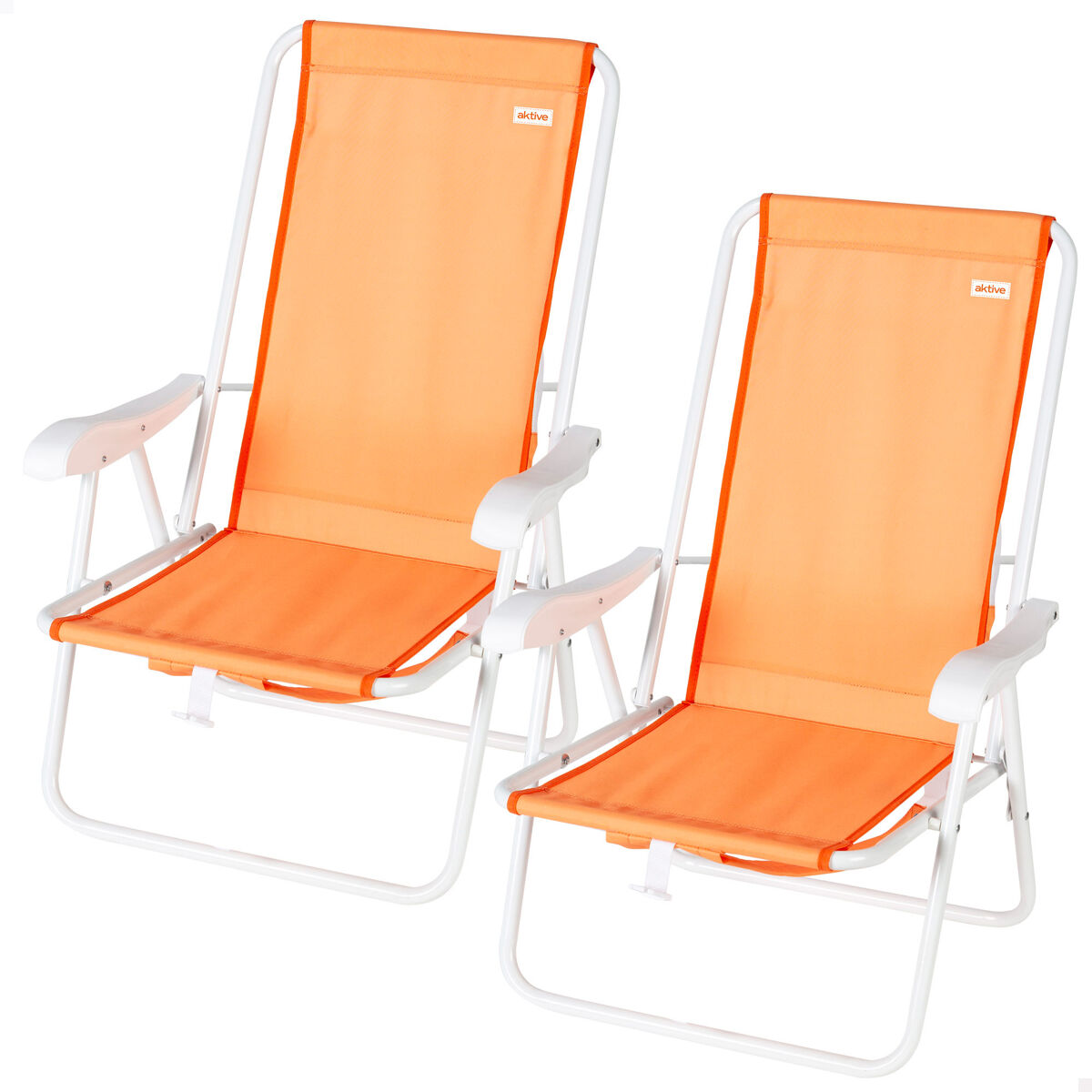 Pack 2 cadeiras de praia semifixas 44x40x81 cm laranja