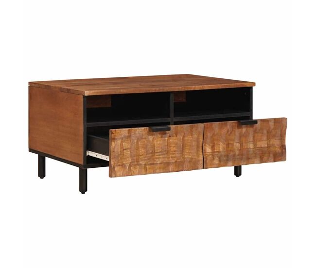 Mesa de centro, mesa baixa, castanho 80 x 54 x 40 cm madeira de manga maciça