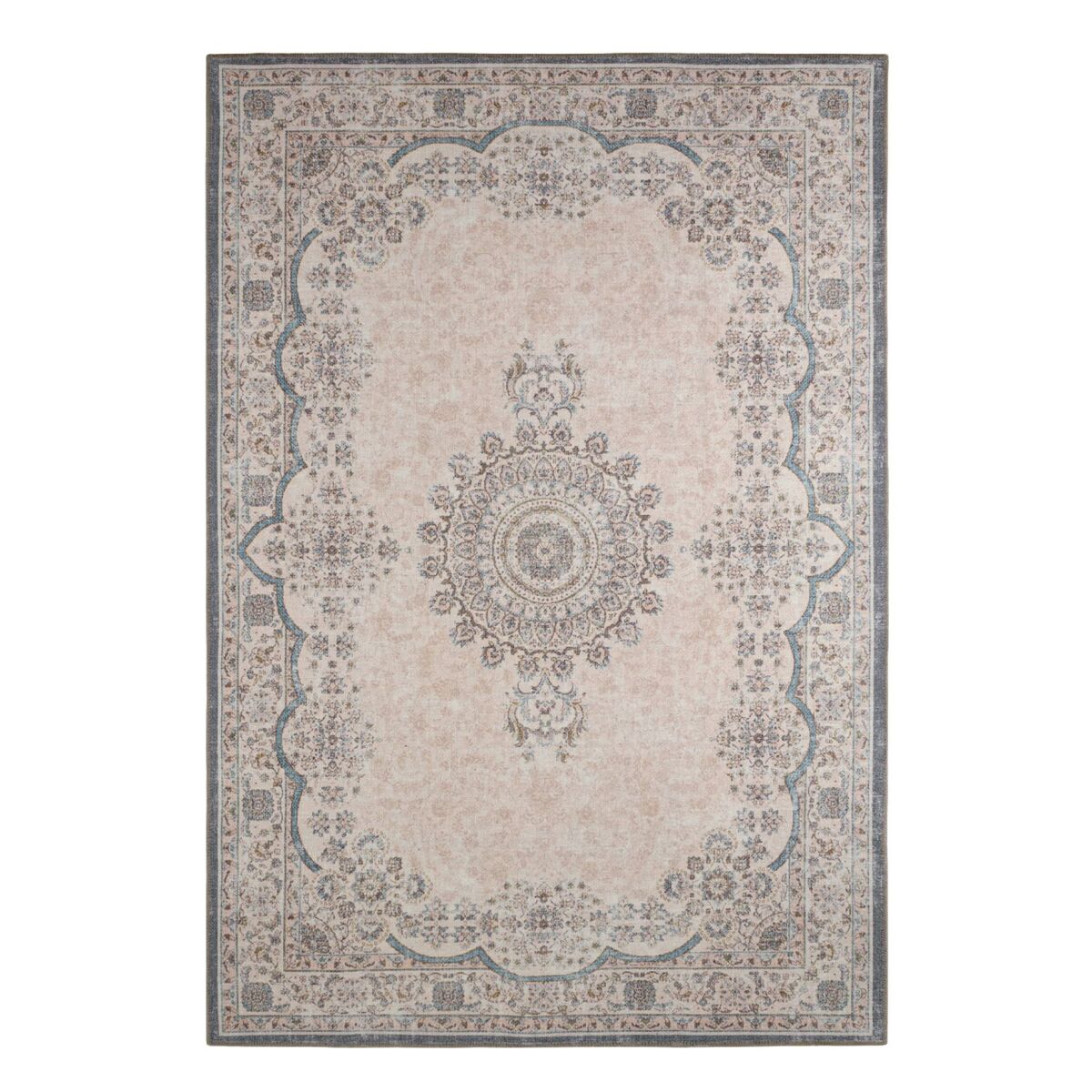 Tapete interior com padrão barroco rosa, rouge e bleu - 290x200x0.2 cm