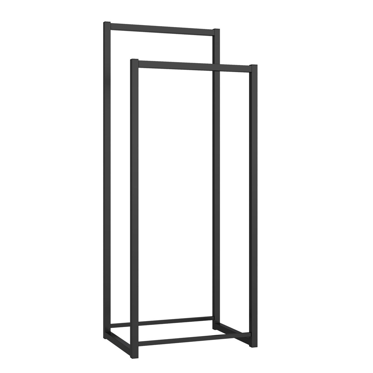 Percheiro holtalen 2 varas de metal 100x40x30 cm - preto [en.casa]