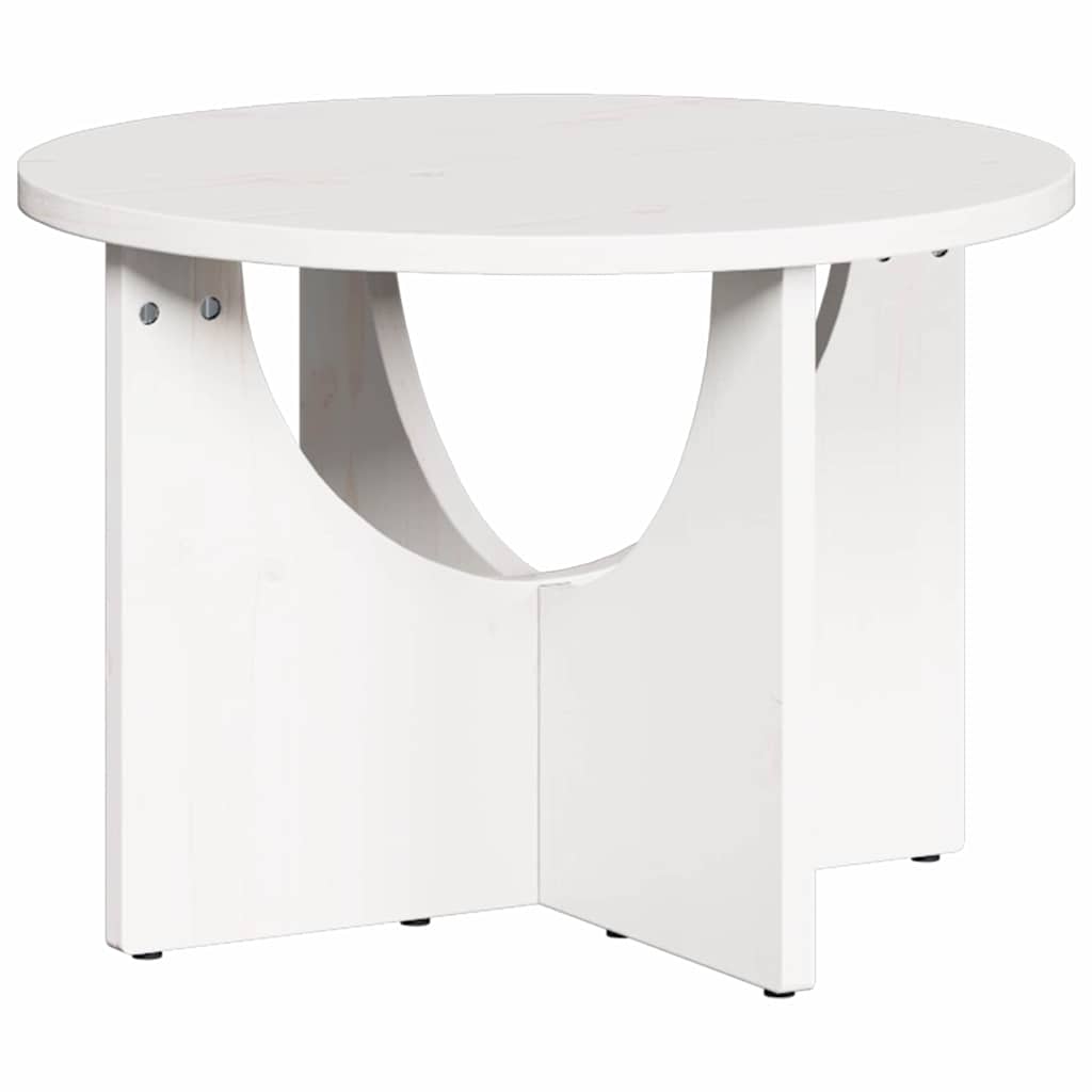 Mesa de centro, mesa baixa, branco 50 x 50 x 35 cm madeira de pinho maciça