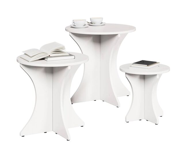 3 pcs mesas de centro - mesas baixas branco