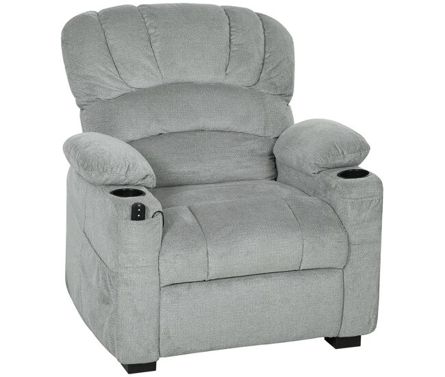 Poltrona électrique reclinável, silenciosa, com função de memória, apoio para os pés, controle remoto, bolso lateral, gris.