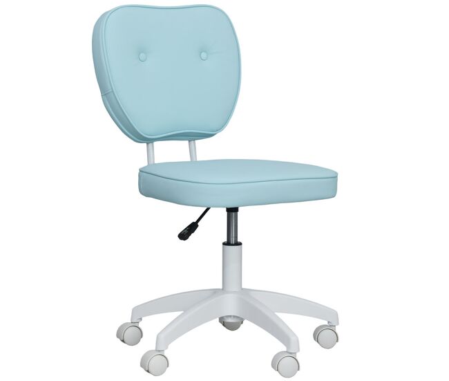 Vinsetto cadeira de escritório giratória em pele sintética com altura ajustável, sem braços, suporta até 120 kg, 46x59x82-92 cm, bleu-claro