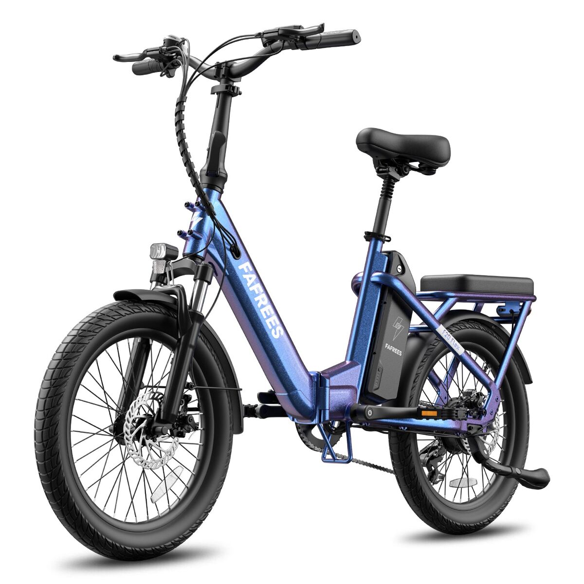 Fafrees f20 flex e-bike dobrável - motor 250w bateria 36v25ah 95km - bleu roxo