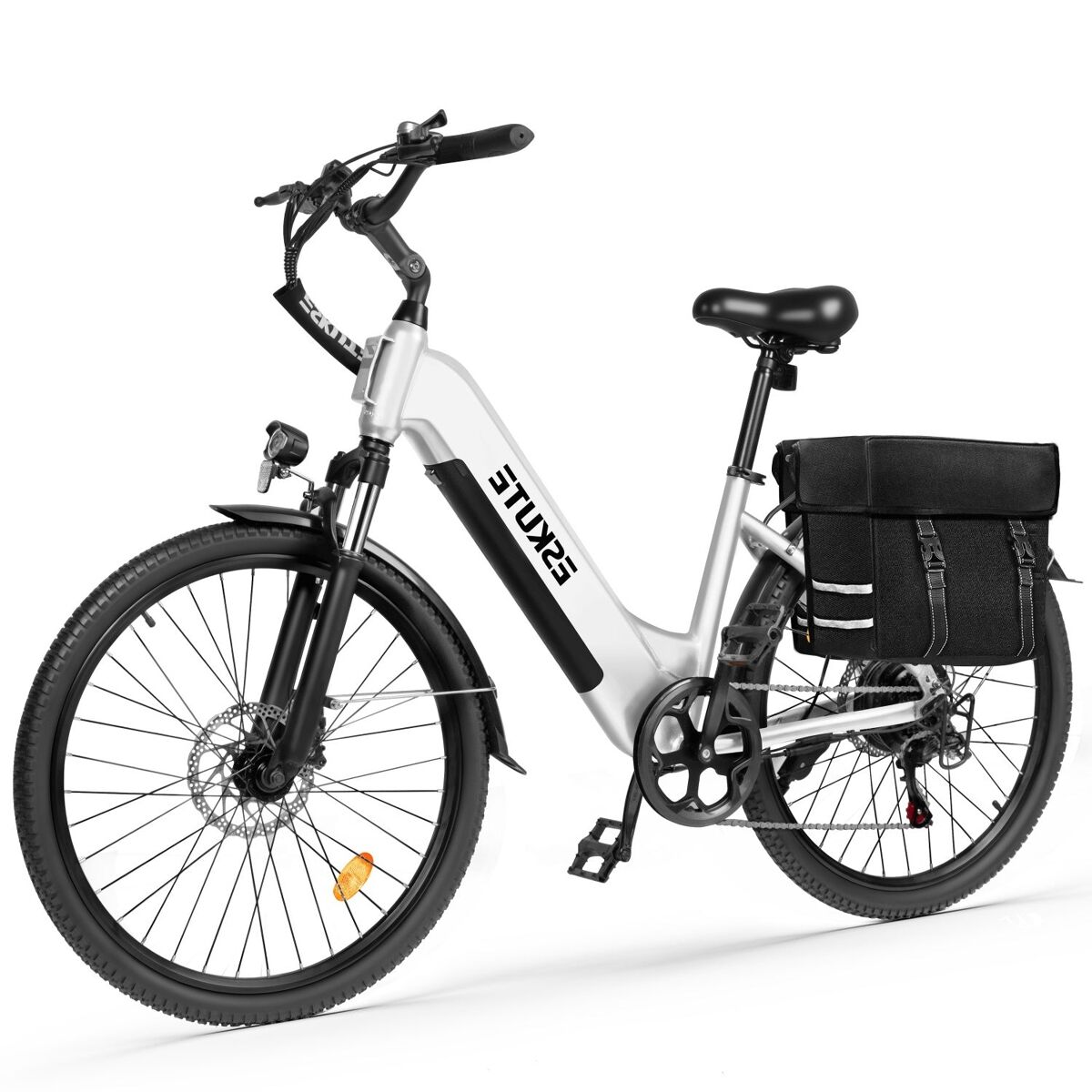 Eskute c202 bicicleta elétrica 250w 48v17.5ah 26'' acessórios - branco