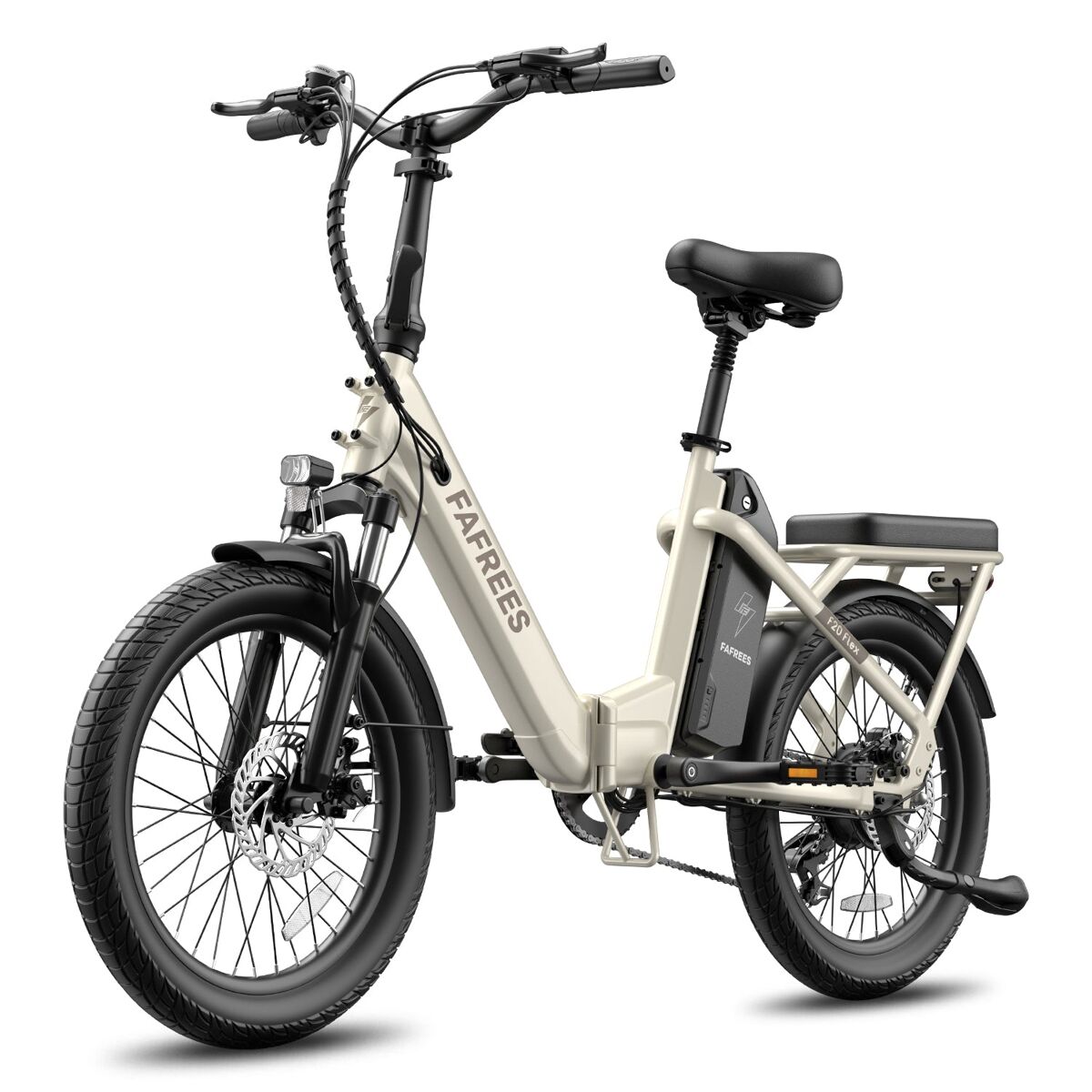 Fafrees f20 flex e-bike dobrável - motor 250w bateria 36v20ah 75km - bege