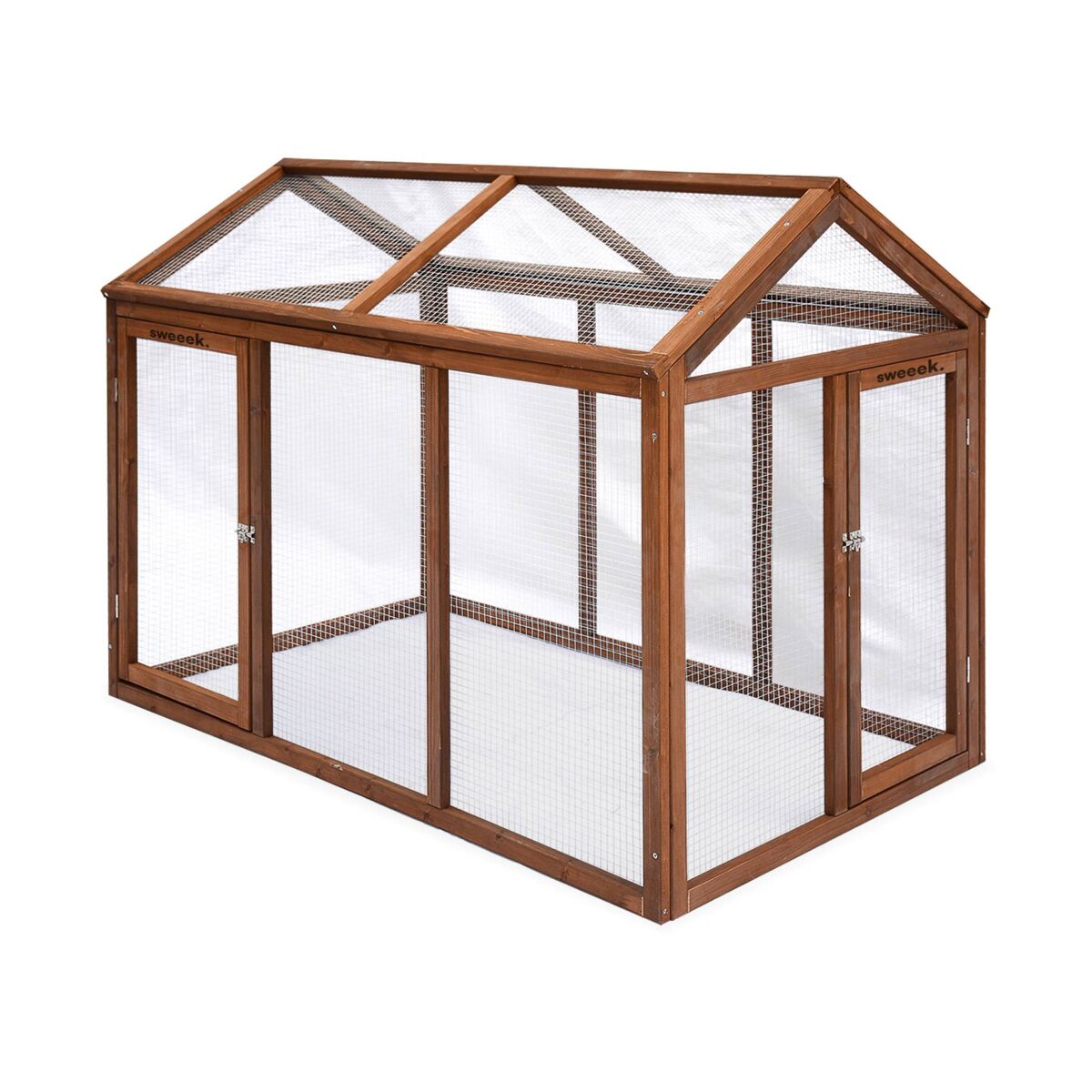 Recinta para galinhero em madeira para 6 galinhas madeira - 140x85.5x106 cm