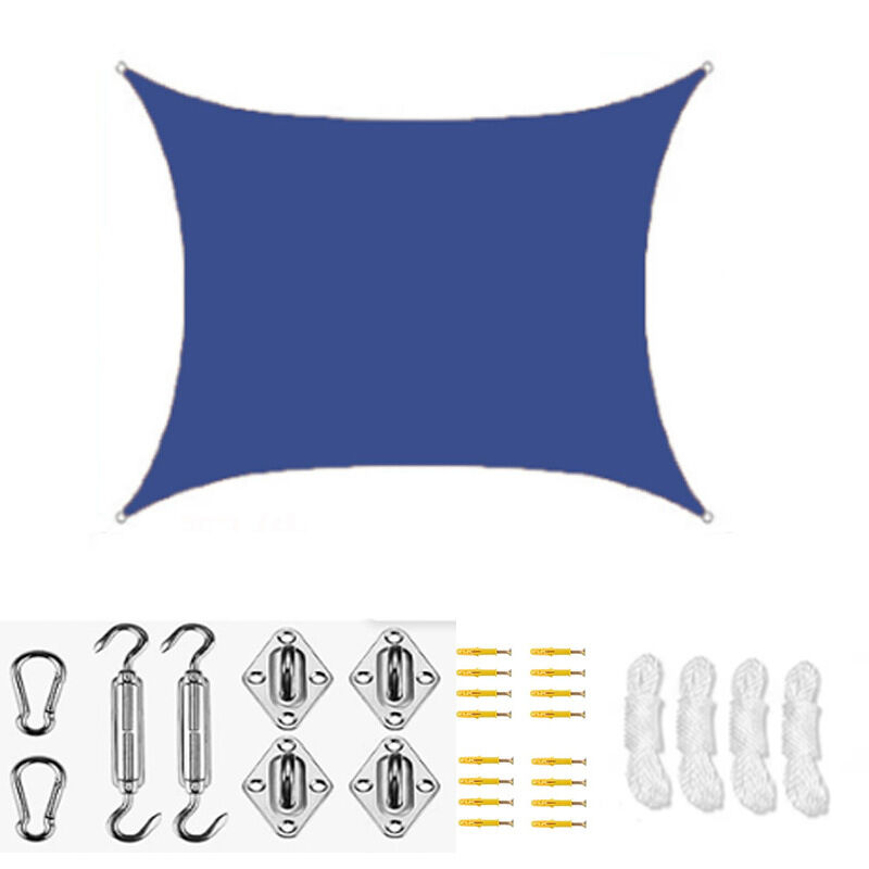 Vela de sombra impermeável anti-uv para exterior, azul royal, 5x5 m