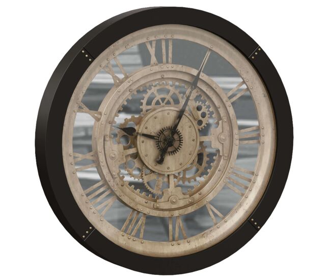 Relógio de parede ivy para sala de estar e sala de jantar, design contemporâneo, cor preta 61 cm, estilo moderno