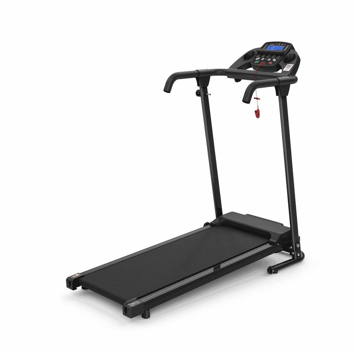 Passadeira compacta 2 em 1 – secretária portátil, aplicação, caminhada, corrida e trote, carga máxima de 120 kg – preto
