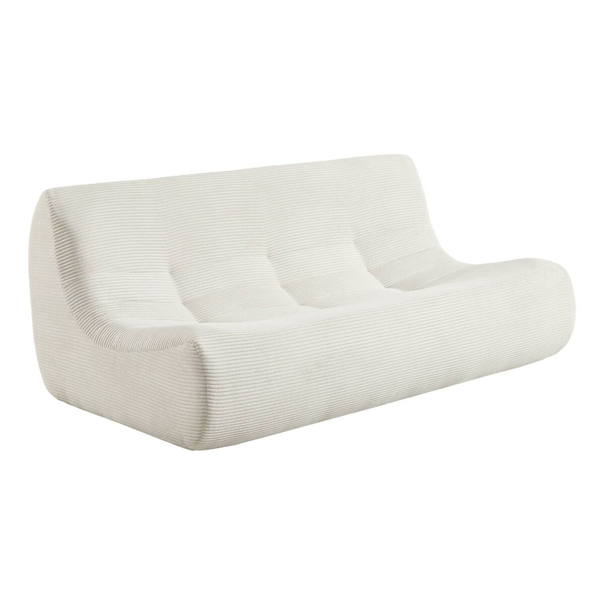 Sofá modular em veludo canelado embalado a vácuo, 3 lugares, sokol veludo canelado, creme, 182x105x72 cm