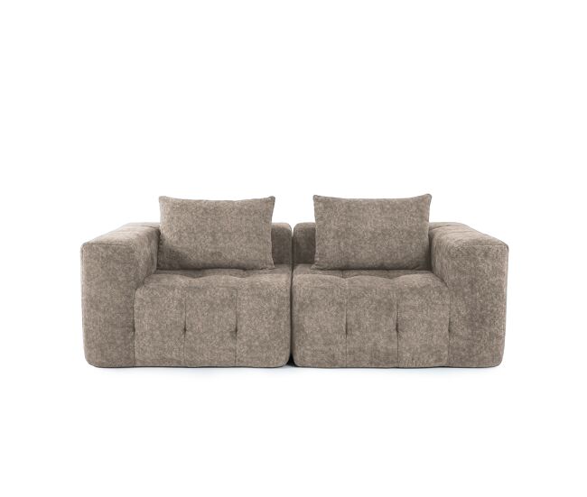 Homemiyn sofá modular nuvem em chenille de 2 lugares com módulos independentes e design flexível