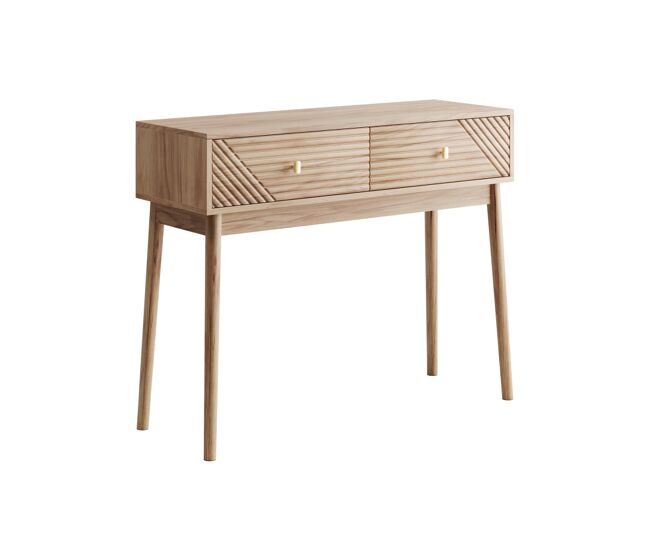 Meubles cosy secretária de escritório mesa consola com 2 gavetas mesa de computador de entrada ou corredor estilo mid-century modern de mdf e madeira