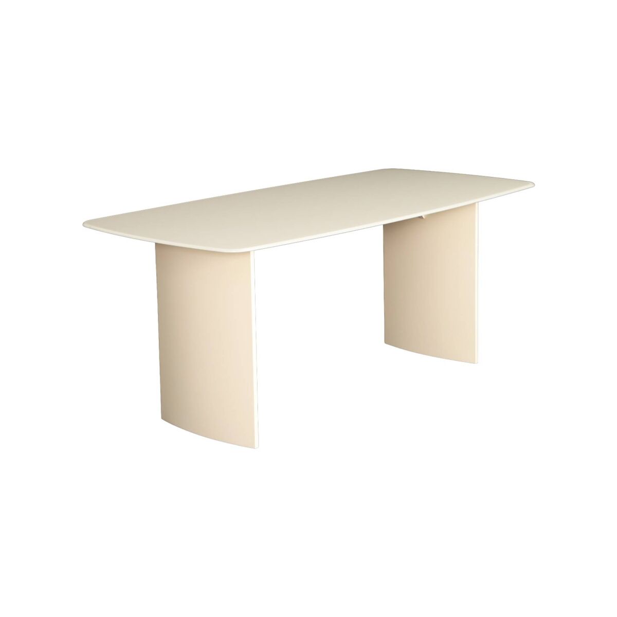 Mesa de jantar com tampo de vidro fosco com 8 lugares, lior, creme, 180x90x76 cm