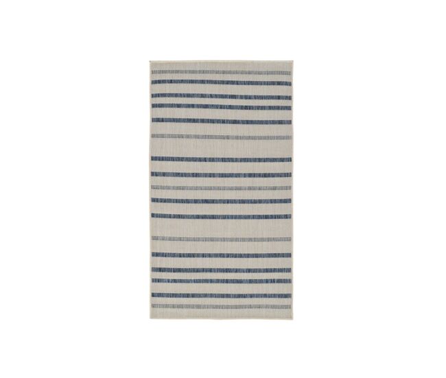 Tapete exterior 80x150 cm, branco/azul