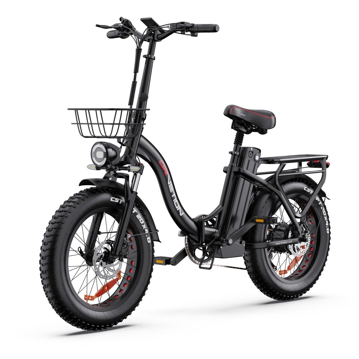 Bicicleta électrique | drvetion | ct20 pro max | 48v15ah 20" freio hidráulico ebike - noir