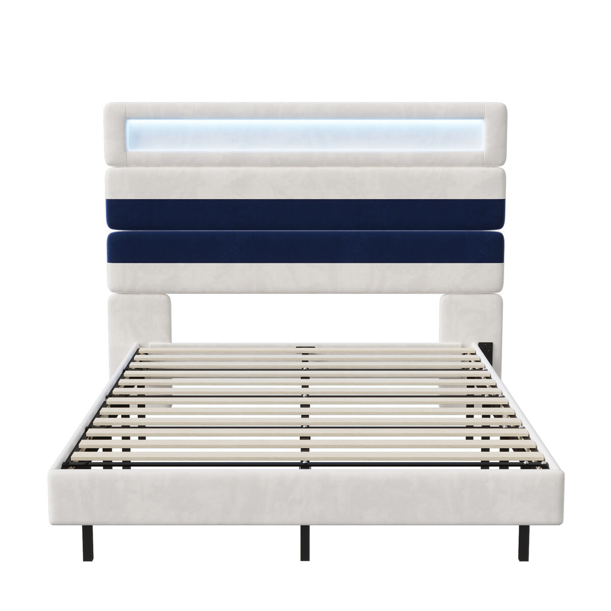 Cama 140x190cm, usb, led, cama jovem, cama individual