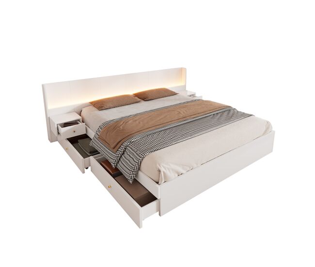 Cama de casal de mdf 180x200 cm,branco
